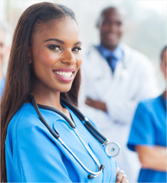 pharmacist smiling at customer at the counter