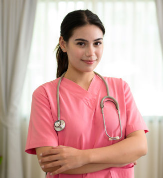 nurse smiling