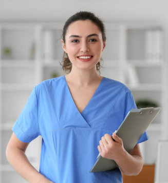 nurse smiling