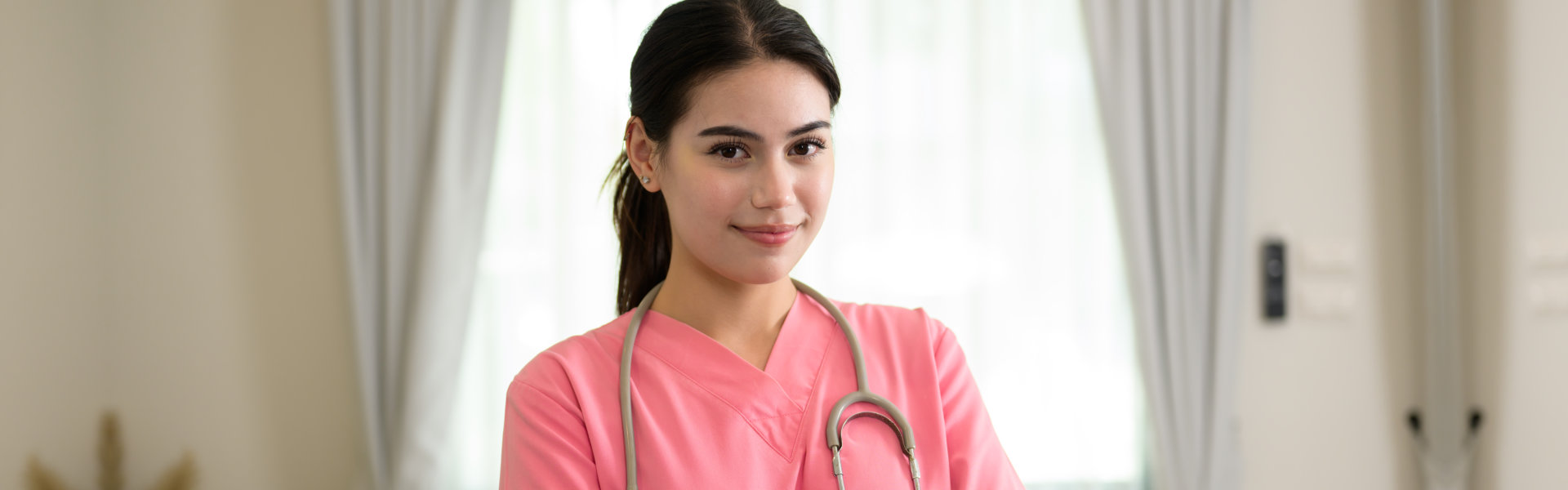 nurse smiling